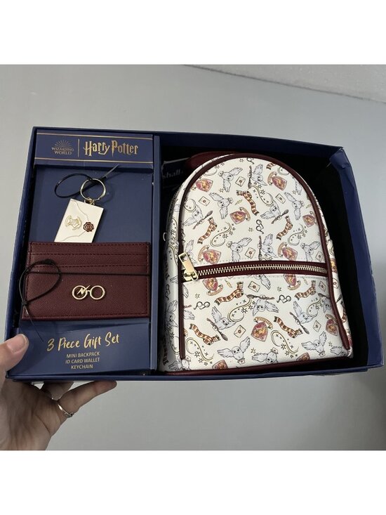 Harry Potter Handbags - Harry Potter Gryffindor 3 piece set Mini Backpack, Id Card Wallet, Keychain